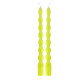 2 BOUGIES FLAMBEAU TORSADÉES JAUNE