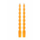 2 BOUGIES FLAMBEAU TORSADEES ORANGE