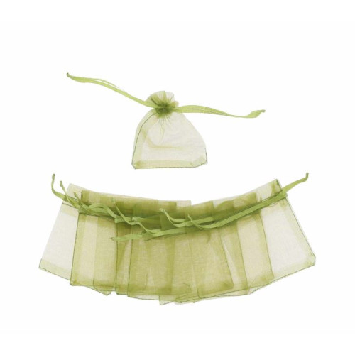 10 POCHONS ORGANZA VERT SAUGE