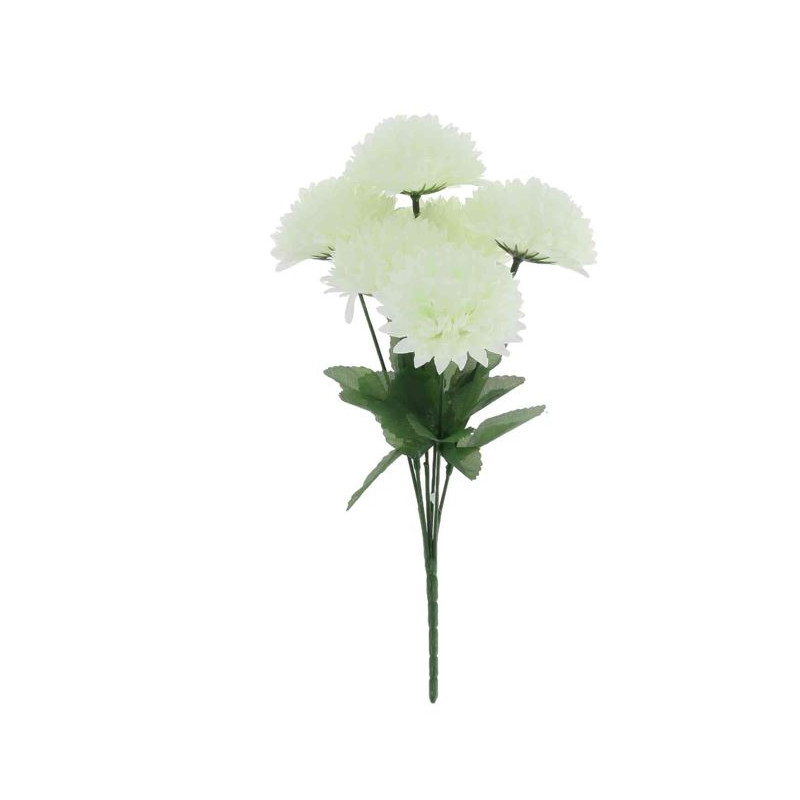 BOUQUET 6 DAHLIAS/FEUILLAGE BLANC