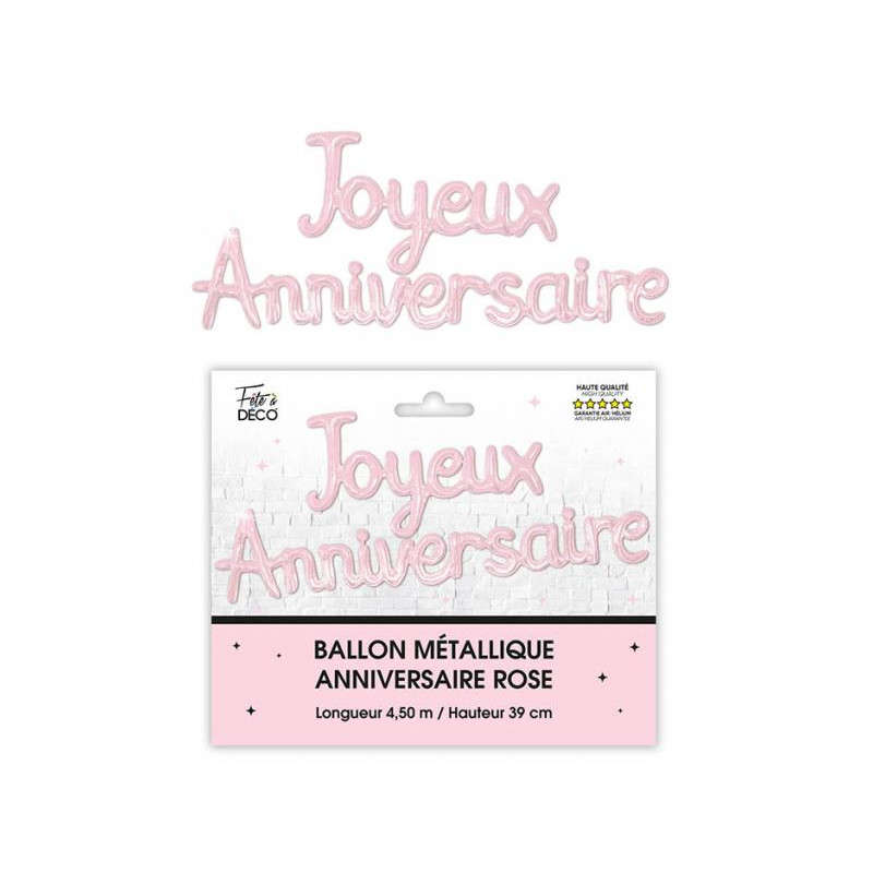 BALLON GUIRLANDE J.ANNIV.ROSE