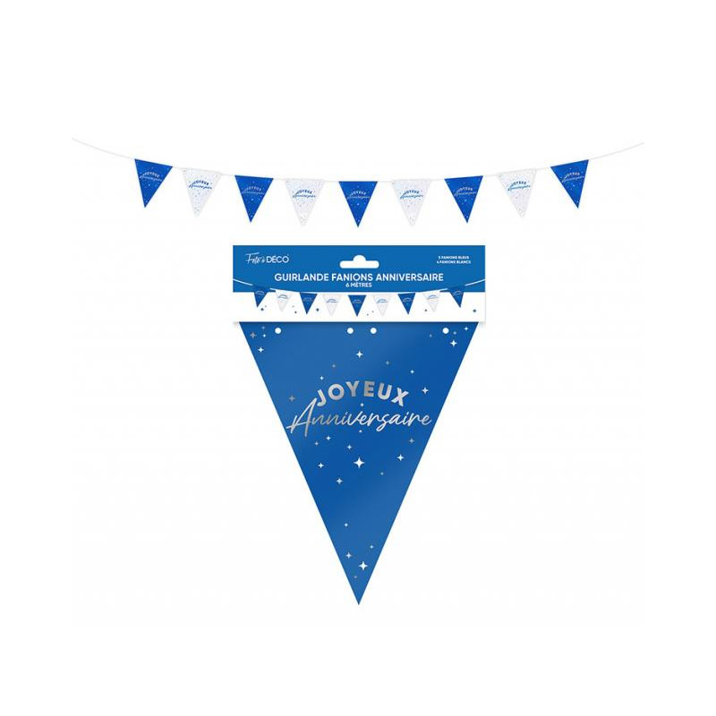GUIRL FANION ANNIVERSAIRE BLEU