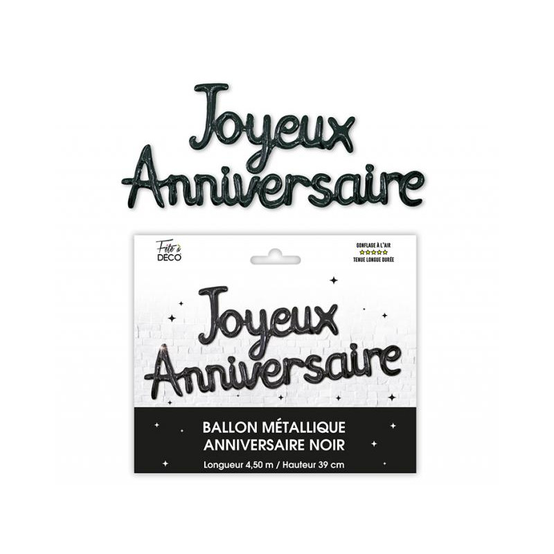 BALLON GUIRLANDE J.ANNIV NOIR