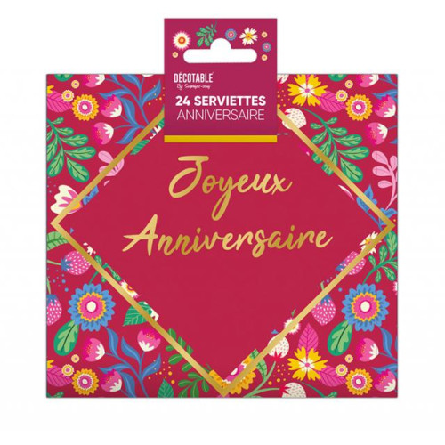 SERVIETTES DE TABLE ANNIV.FLORAL