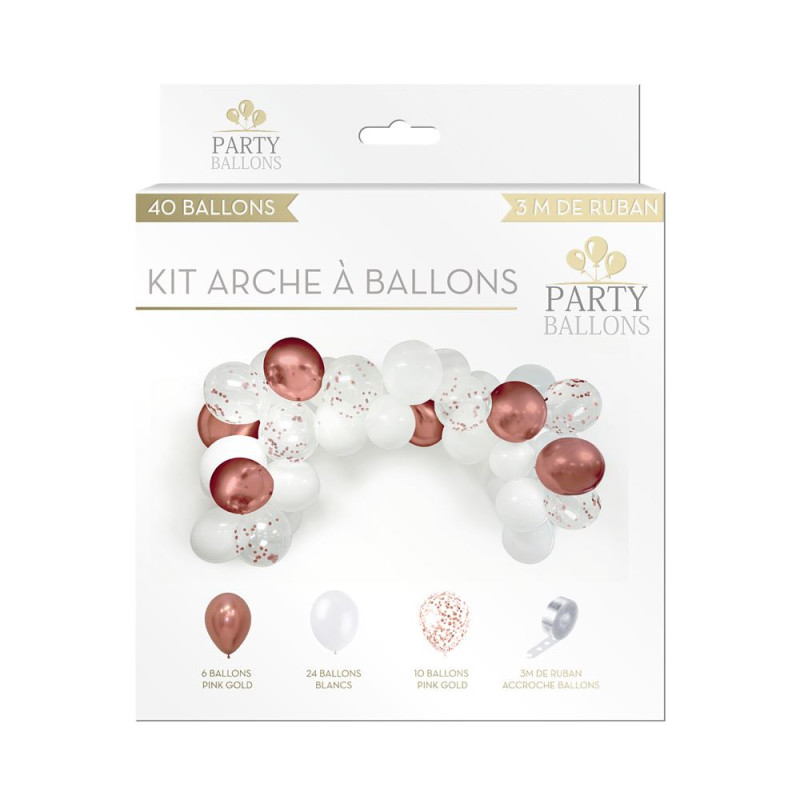 KIT ARCHE A BALLONS ROSE DORE