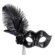 LOUP VENISE NOIR BRILLANT AVEC PLUMES