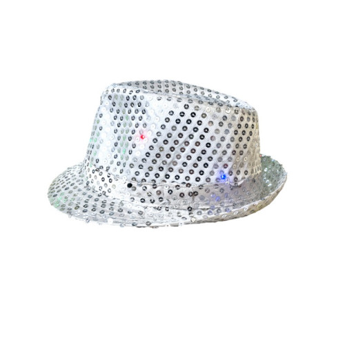 CHAPEAU LED SEQUIN ARGENT