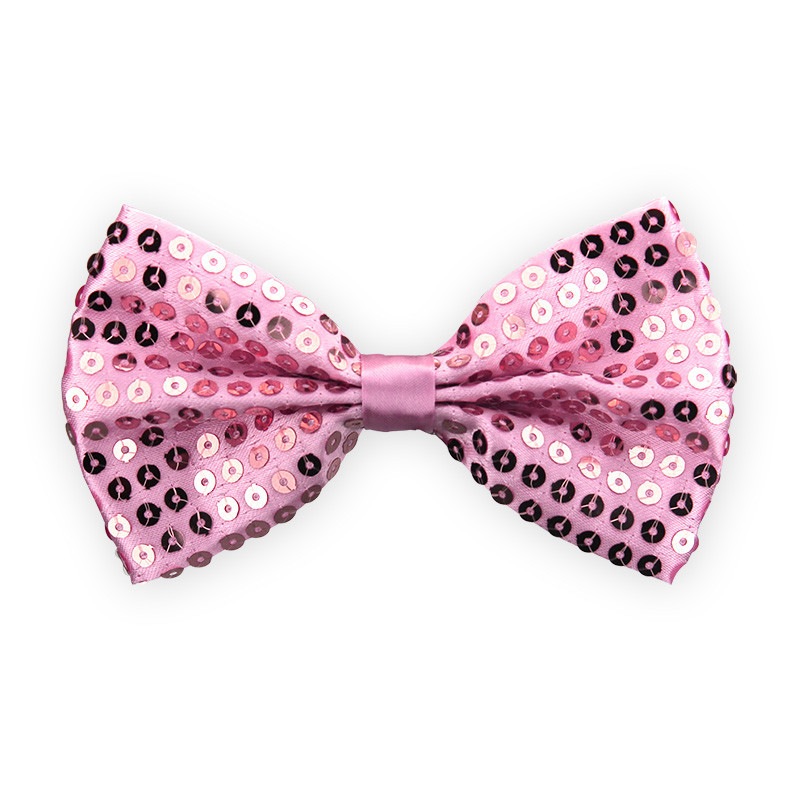 NOEUD PAPILLON SEQUIN ROSE