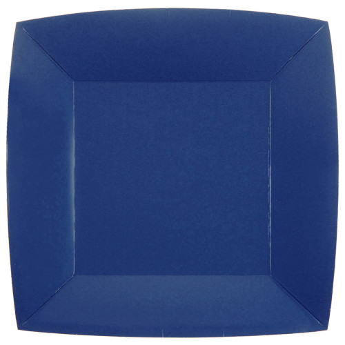 10 ASSIETTES GM CARRE BLEU