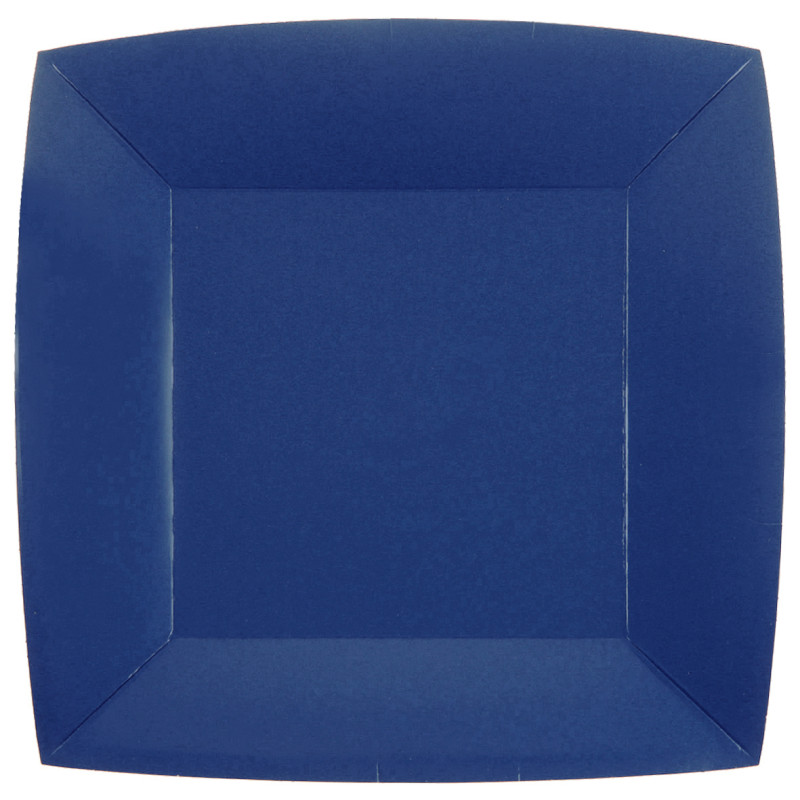 10 ASSIETTES GM CARRE BLEU