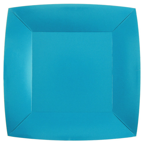 10 ASSIETTES GM CARRE AQUA