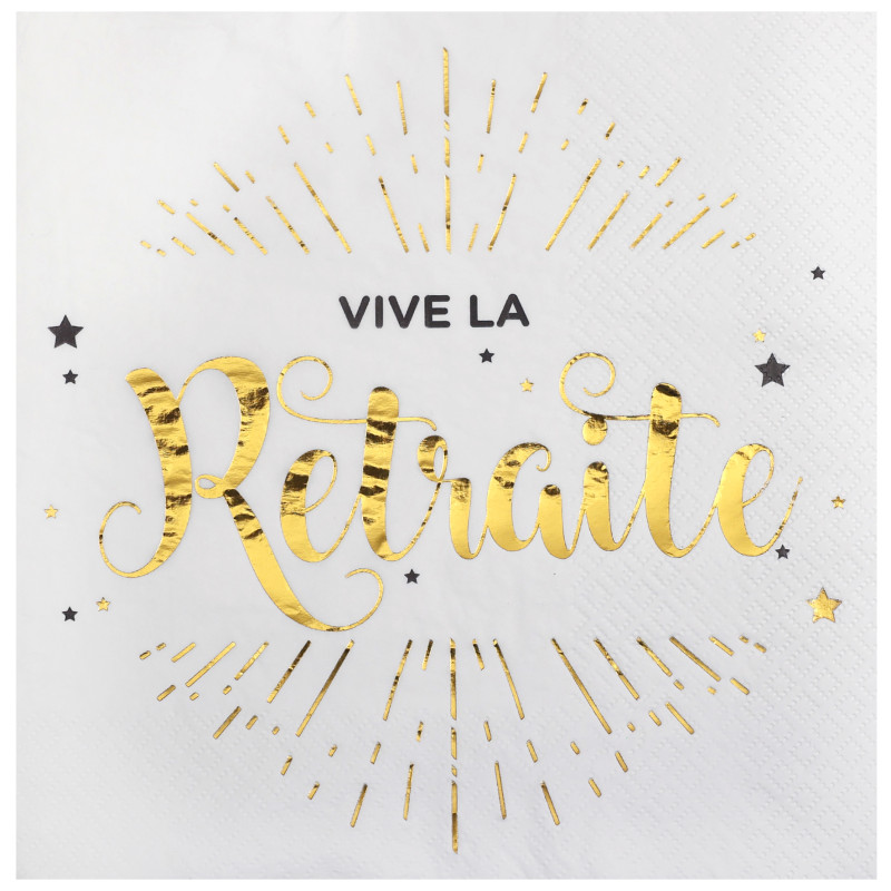 10 GDES SERVIETTES VIVE LA RETRAITE