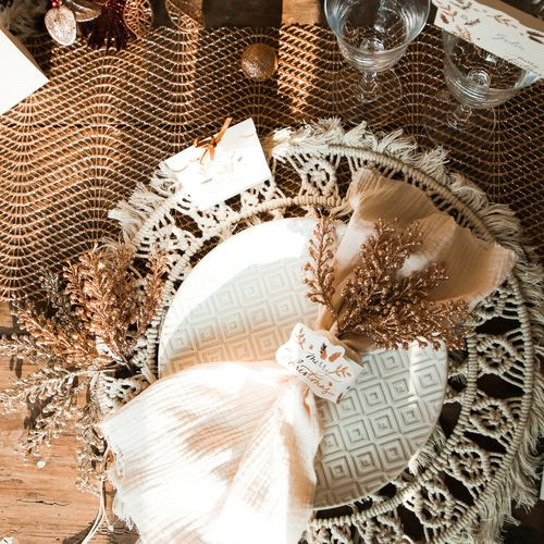 CH. DE TABLE GAZE COTON ROSE
