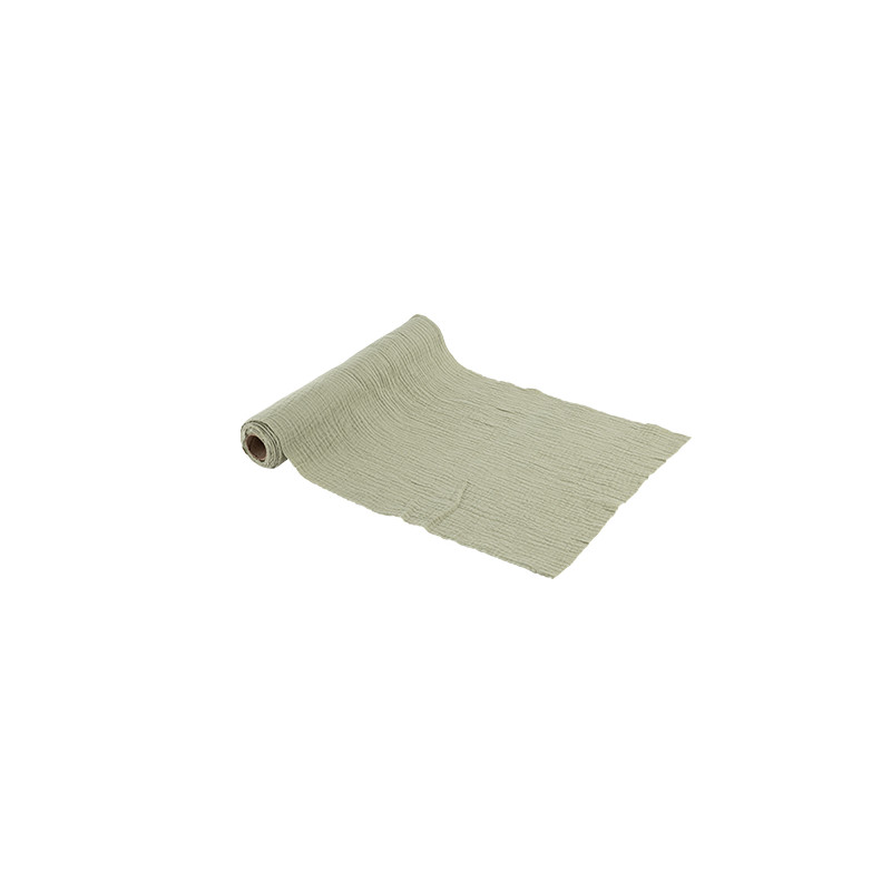 CH.TABLE GAZE COTON VERT DE GRIS