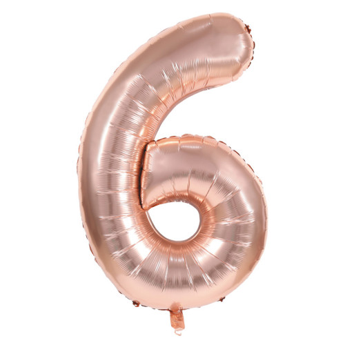 BALLON CHIFFRE 6 ROSE GOLD 86CM