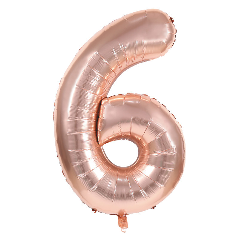BALLON CHIFFRE 6 ROSE GOLD 86CM