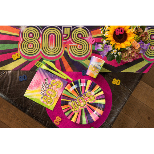 20 SERVIETTES 80'S MULTICOLORE