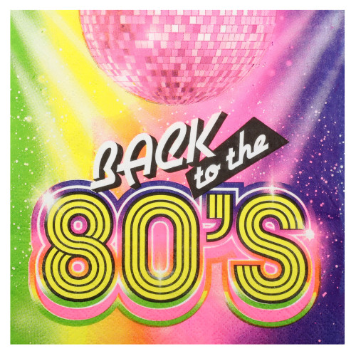 20 SERVIETTES 80'S MULTICOLORE
