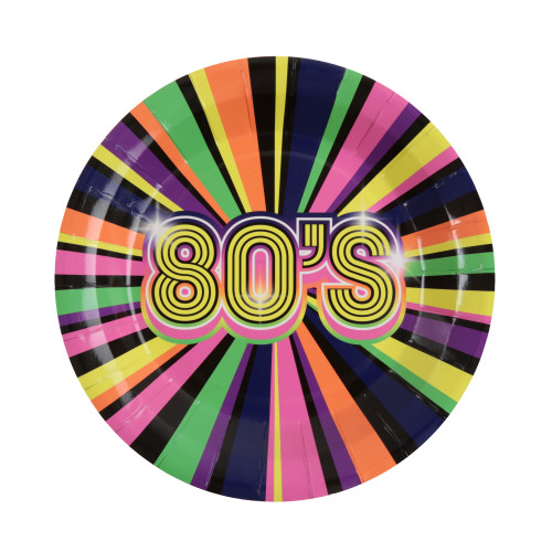 10 ASSIETTES 80'S MULTICOLORE