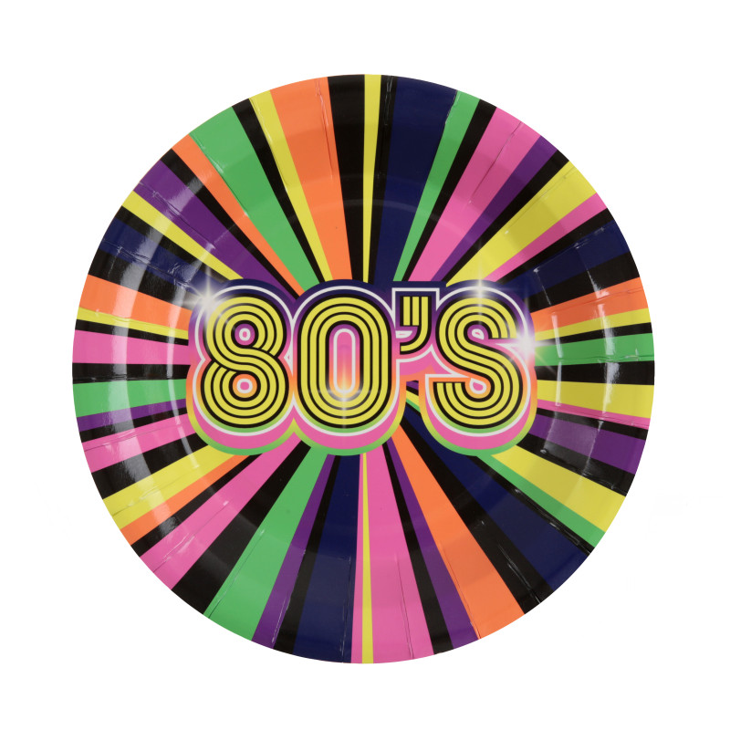 10 ASSIETTES 80'S MULTICOLORE