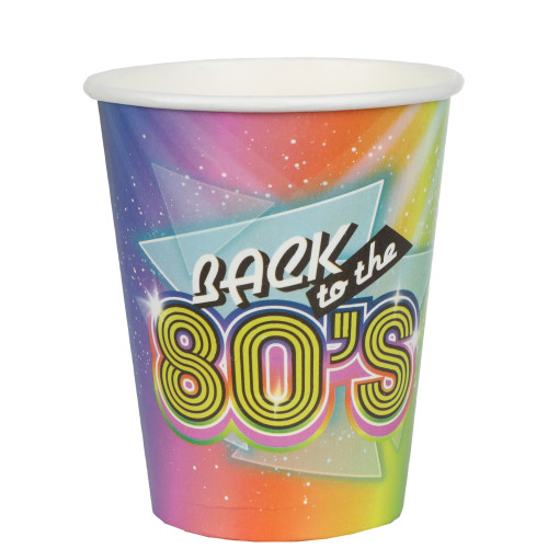10 GOBELETS 80'S MULTICOLORE