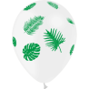 8 BALLONS TAT FEUILLAGE BLANC