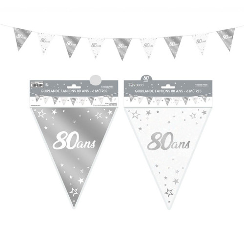 GUIRL FANION 80 ANS METAL ARGENT