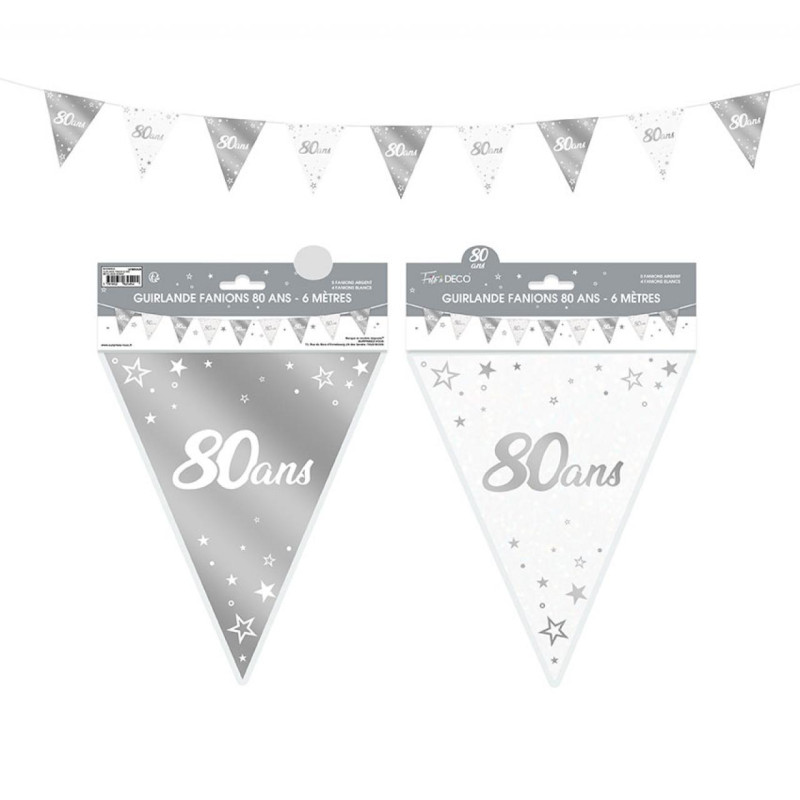 GUIRL FANION 80 ANS METAL ARGENT