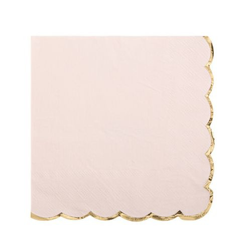 16 SERVIETTES ROSE POUDRE LISE