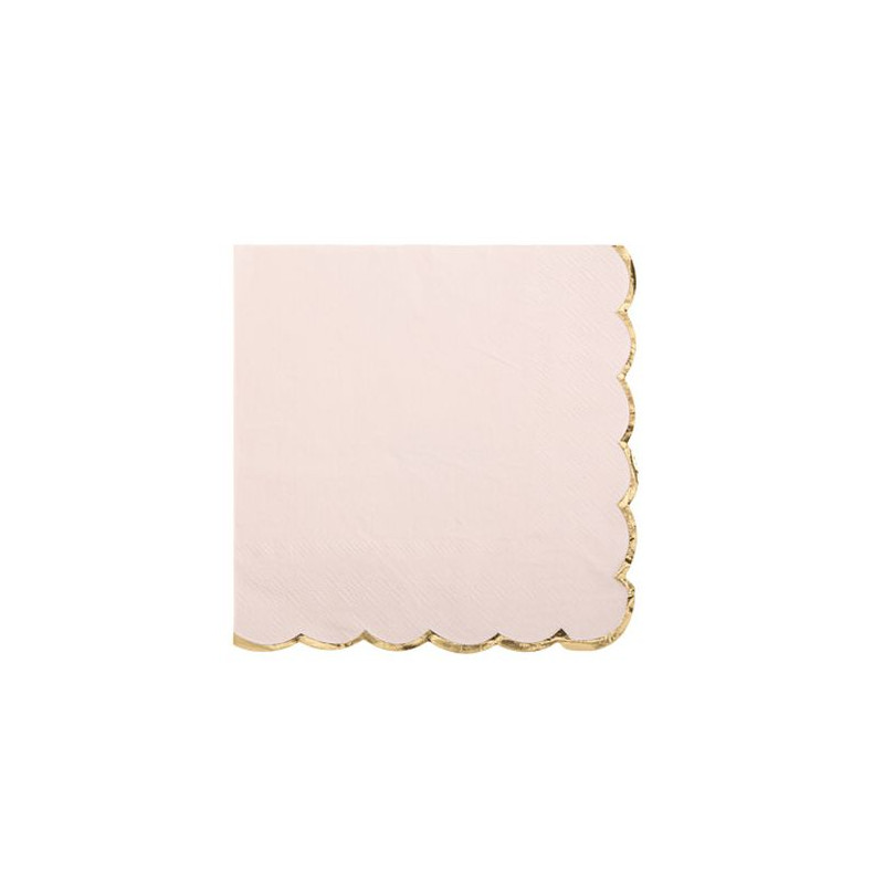 16 SERVIETTES ROSE POUDRE LISE