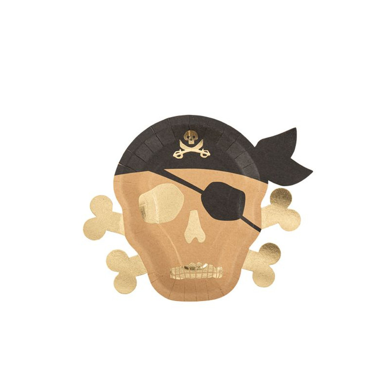 8 ASSIETTES PIRATE KRAFT