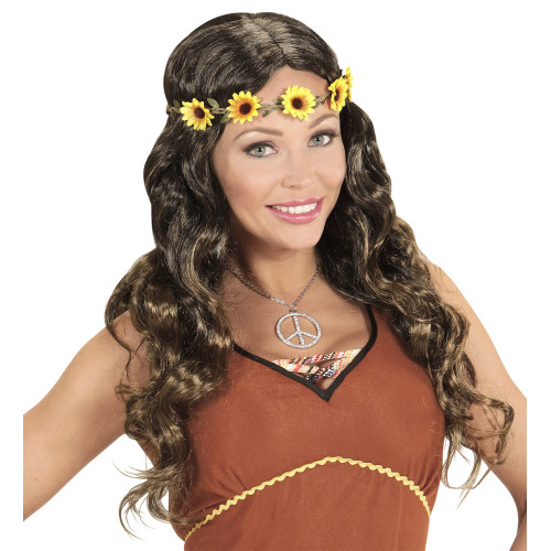 PERRUQUE HIPPIE/ MEDIEVALE CHATAIN