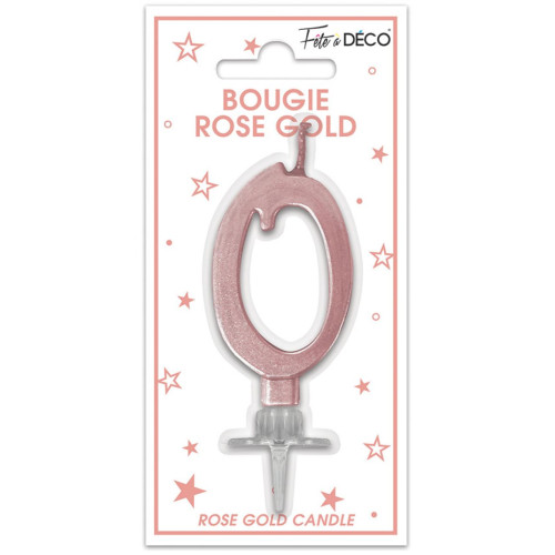 BOUGIE METAL ROSE.G CHIFFRE 0