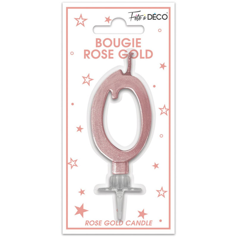 BOUGIE METAL ROSE.G CHIFFRE 0