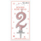 BOUGIE METAL ROSE.G CHIFFRE 2