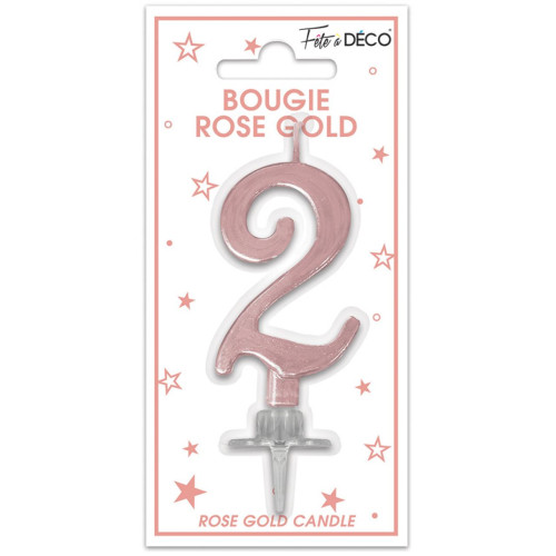 BOUGIE METAL ROSE.G CHIFFRE 2