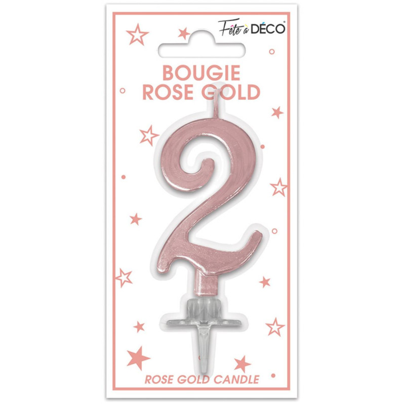 BOUGIE METAL ROSE.G CHIFFRE 2