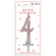 BOUGIE METAL ROSE.G CHIFFRE 4