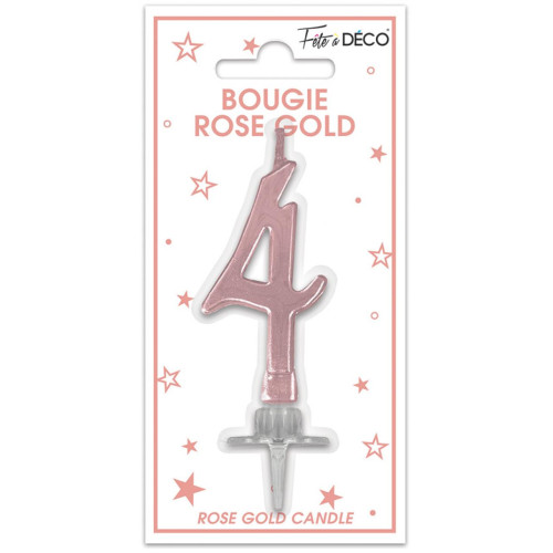 BOUGIE METAL ROSE.G CHIFFRE 4