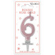 BOUGIE METAL ROSE.G CHIFFRE 6
