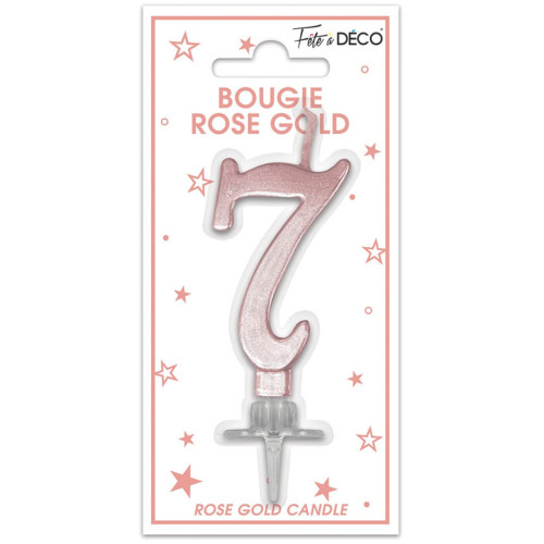 BOUGIE METAL ROSE.G CHIFFRE 7