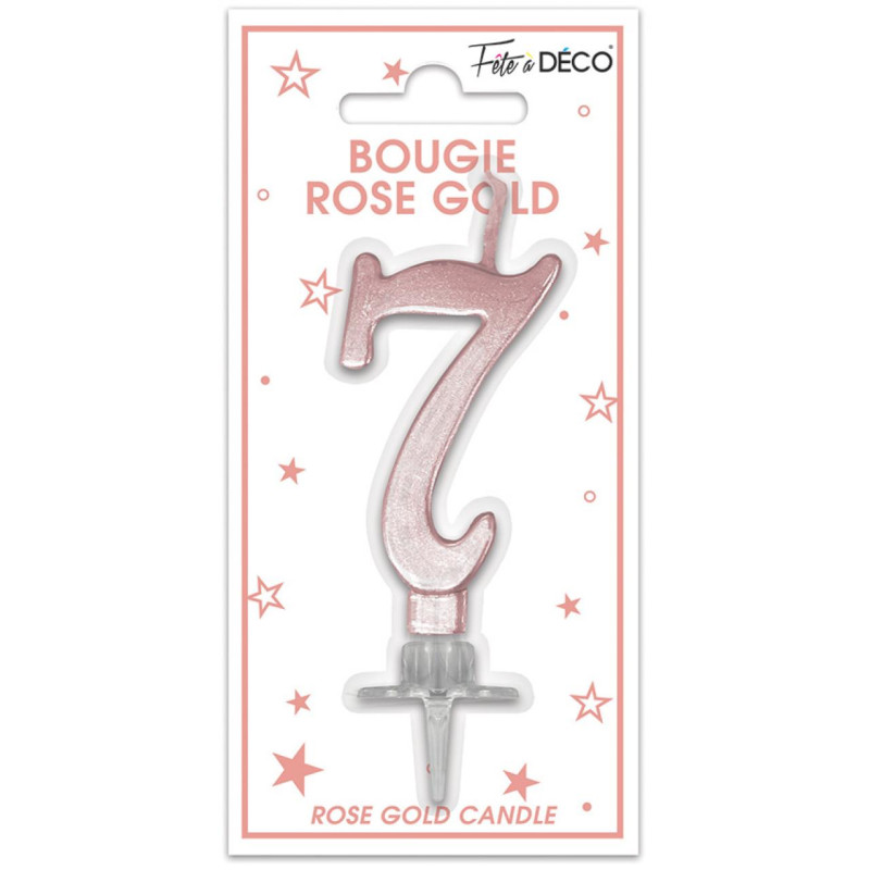 BOUGIE METAL ROSE.G CHIFFRE 7