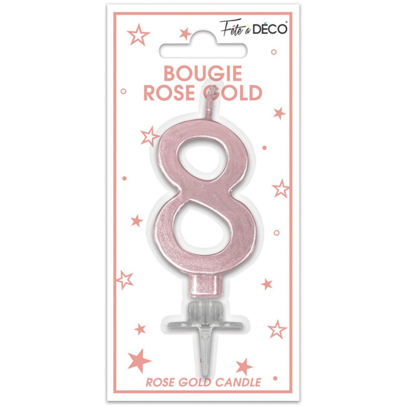 BOUGIE METAL ROSE.G CHIFFRE 8
