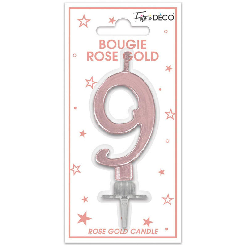 BOUGIE METAL ROSE.G CHIFFRE 9