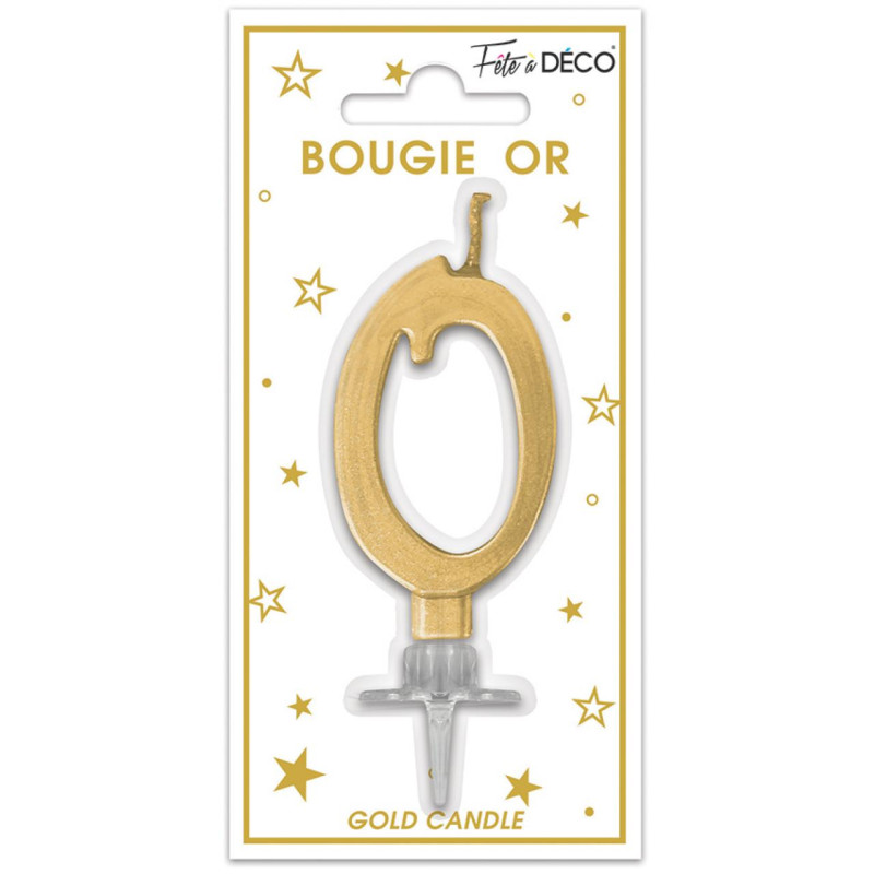 BOUGIE METAL OR CHIFFRE 0