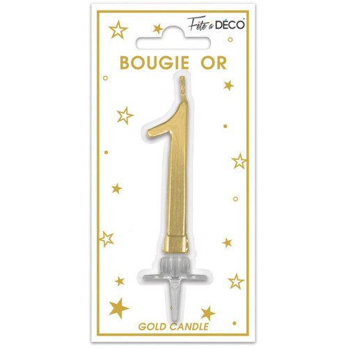BOUGIE METAL OR CHIFFRE 1