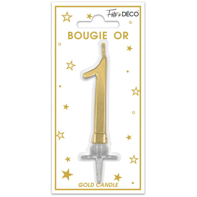 BOUGIE METAL OR CHIFFRE 1