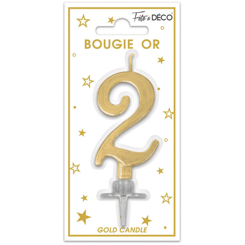 BOUGIE METAL OR CHIFFRE 2