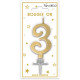 BOUGIE METAL OR CHIFFRE 3