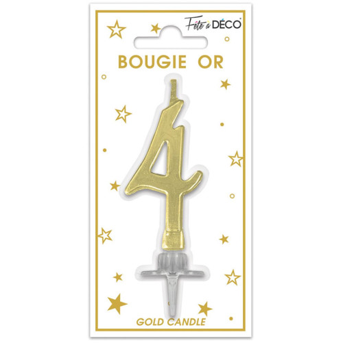 BOUGIE METAL OR CHIFFRE 4